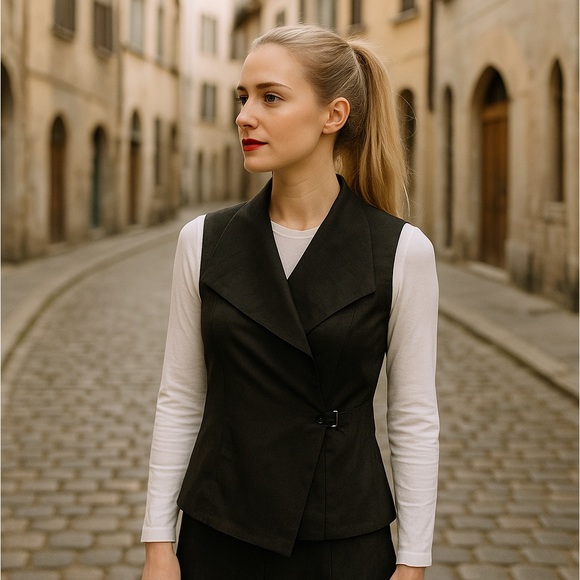 My Tribe | Jackets & Coats | My Tribe Leather Vest With Side Closure ...